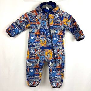 Patagonia Infant 6-12 Months Boys Reversible Puff-Ball Bunting Jacket Snowsuit